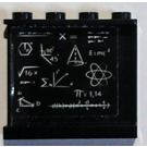 LEGO Black Panel 1 x 4 x 3 with Chalkboard with equations Sticker with Side Supports, Hollow Studs (35323)