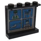 LEGO Schwarz Panel 1 x 4 x 3 mit Vier Polizei Monitor Screens Aufkleber ohne seitliche Stützen, solide Bolzen (4215)