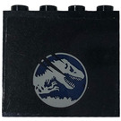 LEGO Zwart Paneel 1 x 4 x 3 met Jurassic World logo Sticker met zijsteunen, holle noppen (35323)