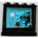 LEGO Black Panel 1 x 4 x 3 with planet map on inside Sticker with Side Supports, Hollow Studs (35323)
