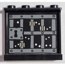LEGO Black Panel 1 x 4 x 3 with Prison Bars Sticker with Side Supports, Hollow Studs (60581)