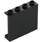 LEGO Sort Panel 1 x 4 x 3 med sidestøtter, hule knops (35323 / 60581)