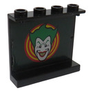 LEGO Schwarz Panel 1 x 4 x 3 mit The Joker und Gelb/rot Runden Background Aufkleber ohne seitliche Stützen, hohle Bolzen (4215)