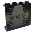 LEGO Noir Panneau 1 x 4 x 3 avec Jaune Circles 1 Autocollant sans supports latéraux, tenons creux (4215)