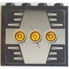 LEGO Black Panel 1 x 4 x 3 with Yellow Circles (3) Sticker without Side Supports, Hollow Studs (4215)