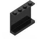 LEGO Svart Panel 1 x 4 x 3 uten sidestøtter, solide knotter (4215)