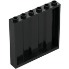 LEGO Černá Panel 1 x 6 x 5 s Corrugation (23405)