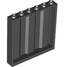 LEGO Black Panel 1 x 6 x 5 with Corrugation (23405)