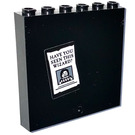 LEGO Black Panel 1 x 6 x 5 with 'HAVE YOU SEEN THIS WIZARD?' Sticker (59349)