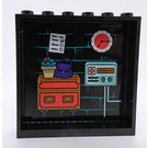 LEGO Zwart Paneel 1 x 6 x 5 met Pendulum, Trunk en Potted Plant Sticker (59349)