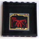 LEGO Black Panel 1 x 6 x 5 with Red Ninjago ElectroMech Sticker (59349)