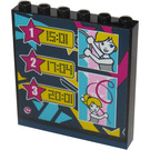 LEGO Zwart Paneel 1 x 6 x 5 met Scoreboard Sticker (59349)