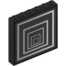 LEGO Schwarz Panel 1 x 6 x 5 mit Squares Aufkleber (59349)
