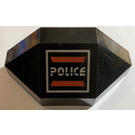 LEGO Zwart Paneel 3 x 3 x 6 Hoek met Ruimte Politie I logo Links Kant (2468)