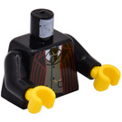 LEGO Schwarz Pinstriped Suit Jacket, Silber Vest Silber, und Blau Tie Muster mit Schwarz Arme und Gelb Hände (973)