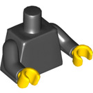 LEGO Zwart Vlak Torso met Zwart Armen en Geel Handen (973 / 76382)