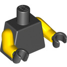 LEGO Zwart Vlak Torso met Geel Armen en Zwart Handen (973 / 76382)