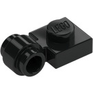 LEGO Schwarz Platte 1 x 1 mit Clip (Dicker Ring) (4081 / 41632)