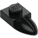 LEGO Black Plate 1 x 1 with Tooth (49668)