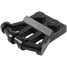 LEGO Black Plate 1 x 2 with Angled Bar Handles (92692)