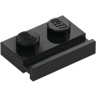 LEGO Black Plate 1 x 2 with Door Rail (32028)