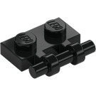 LEGO Zwart Plaat 1 x 2 met Handvat (Open uiteinden) (2540)