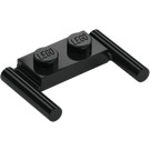 LEGO Schwarz Platte 1 x 2 mit Griffe (Niedrige Griffe) (3839)