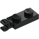 LEGO Schwarz Platte 1 x 2 mit Horizontaler Clip auf Ende (42923 / 63868)