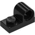 LEGO Black Plate 1 x 2 with Pin Hole (11458)