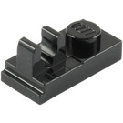 LEGO Nero Piastra 1 x 2 con Superiore Clip con spazio (92280)