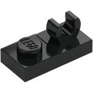 LEGO Noir assiette 1 x 2 avec Haut Clip sans écart (44861)