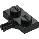 LEGO Black Plate 1 x 2 with Wheel Holder without Reinforced Underside (21445)