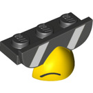 LEGO Zwart Plaat 1 x 3 met sun glasses en Bek  for Hawkodile (38405)