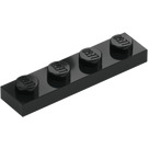 LEGO Zwart Plaat 1 x 4 (3710)