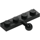 LEGO Černá Deska 1 x 4 s Kulový kloub (3184)