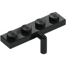 LEGO Zwart Plaat 1 x 4 met Downwards Staaf Handvat (29169 / 30043)