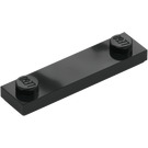 LEGO Schwarz Platte 1 x 4 mit Zwei Noppen mit Nut (41740)