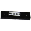 LEGO Black Plate 1 x 4 with Two Studs with 'HS60048' Sticker without Groove (92593)