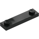 LEGO Svart Plate 1 x 4 med To Knotter uten Rille (92593)