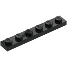 LEGO Zwart Plaat 1 x 6 (3666)