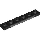 LEGO Noir assiette 1 x 6 avec grise Line (3666 / 103740)