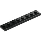 LEGO Black Plate 1 x 8 with Door Rail (4510)