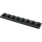 LEGO Black Plate 1 x 8 with Door Rail (4510)