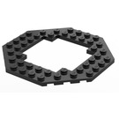 LEGO Schwarz Platte 10 x 10 Octagonal mit Open Center (6063 / 29159)