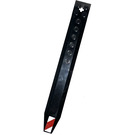 LEGO Black Plate 2 x 16 Rotor Blade with Axle Hole with White-red-red Danger Stripes Sticker (62743)