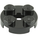 LEGO Black Plate 2 x 2 Round with Axle Hole (with '+' Axle Hole) (4032)
