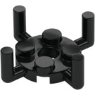 LEGO Black Plate 2 x 2 Round with Four Vertical Bars (65738 / 98284)