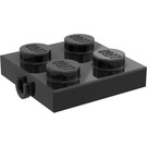 LEGO Black Plate 2 x 2 with Axle Brackets