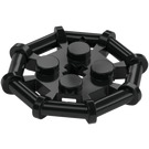 LEGO Schwarz Platte 2 x 2 mit Stange Rahmen Octagonal (Runde Noppen) (75937)