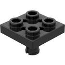 LEGO Noir assiette 2 x 2 avec Bas Épingle (Petits trous dans la plaque) (2476)
